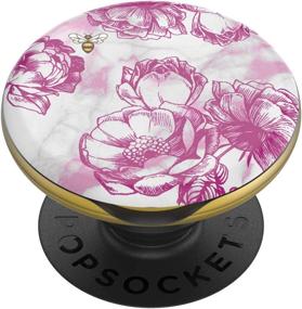 img 3 attached to 💄 PopSockets PopGrip Lips: Swappable Grip and Burts Bees Lip Balm for Phones and Tablets - Pink Peony Marble