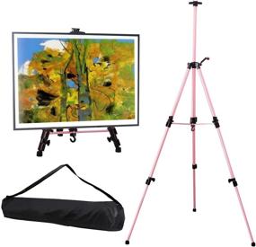 img 4 attached to 🎨 RUNSOS 61" Artist Easel Stand: Professional Aluminum Tripod Painting Easel with Adjustable Height, Carrying Bag, Hook, and Level Instrument