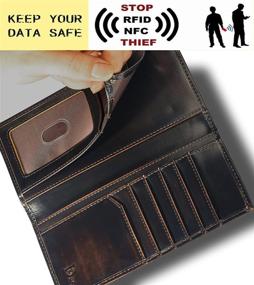 img 1 attached to 🔒 Enhanced Protection with DK86 Wallet: Block RFID Leather Burnished Men's Accessories