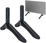 📺 universal tv stand: stable base table top stand for most tvs with mounting hole distance 0.787-2.16 inch / 2cm-5.5cm, black logo