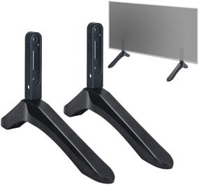 img 4 attached to 📺 Universal TV Stand: Stable Base Table Top Stand for Most TVs with Mounting Hole Distance 0.787-2.16 inch / 2cm-5.5cm, BLACK