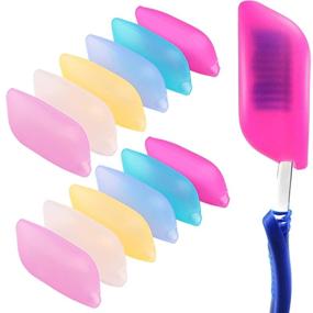img 4 attached to 🪥 V-TOP Silicone Toothbrush Cover Caps - 12 Pack for Travel, Home, Camping, and School