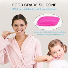 img 2 attached to 🪥 V-TOP Silicone Toothbrush Cover Caps - 12 Pack for Travel, Home, Camping, and School