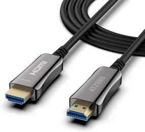 img 4 attached to ATZEBE 50ft Fiber Optic HDMI Cable - 4K@60Hz, HDR, Dolby Vision, HDCP2.2, ARC, 3D - High Speed 18Gbps, Slim & Flexible HDMI Fiber Optic Cable