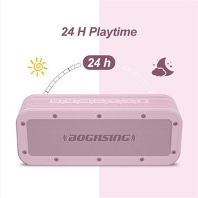 img 1 attached to 🔊 BOGASING M4 Bluetooth Портативная колонка: 40 Вт HD окружающий звук, водонепроницаемая IPX7, сабвуфер, двойное подключение - розовый