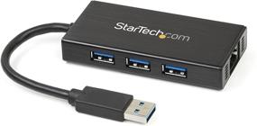 img 4 attached to 🔌 StarTech.com USB 3.0 Hub with Gigabit Ethernet Adapter - 3 Port - Network / LAN Adapter - Windows & Mac Compatible (ST3300GU3B) Black