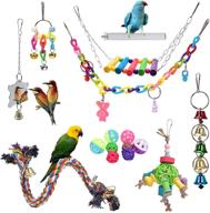 wuyule bird parrot swing toys - set of 16 bird cage toys with bells for finches, small parrots, parakeets, cockatiels, conures логотип