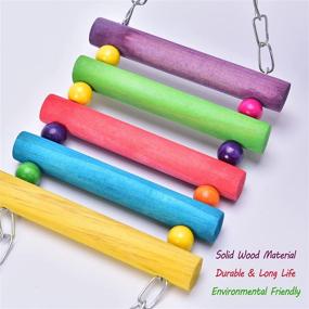 img 1 attached to Wuyule Bird Parrot Swing Toys - Set of 16 Bird Cage Toys with Bells for Finches, Small Parrots, Parakeets, Cockatiels, Conures