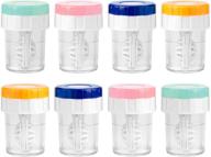 🧼 8-частый набор для ручной мойки контактных линз lamoutor с пластиковым футляром для чистки линз - разноцветный логотип