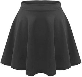 img 3 attached to 👗 Loxdonz Versatile Stretchy Waist Flared Skater Skirt for Girls and Women – Casual Pleated Mini Skirt for Any Occasion