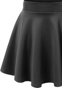 img 2 attached to 👗 Loxdonz Versatile Stretchy Waist Flared Skater Skirt for Girls and Women – Casual Pleated Mini Skirt for Any Occasion