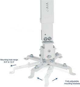 img 1 attached to 🔧 Регулируемый настенный или потолочный кронштейн для проектора - выдвижная длина проекции, белый (VIVO MOUNT-VP06W)