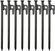 🏕️ riy 12-inch heavy duty steel tent stakes: unbreakable and inflexible for camping логотип