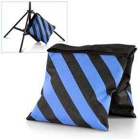 img 2 attached to Neewer Set Of Four Black/Blue Heavy Duty Sand Bag Photography Studio Video Stage Film Sandbag Saddlebag For Light Stands Boom Arms Tripods