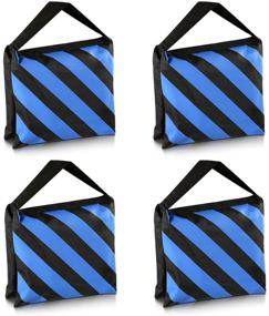 img 4 attached to Neewer Set Of Four Black/Blue Heavy Duty Sand Bag Photography Studio Video Stage Film Sandbag Saddlebag For Light Stands Boom Arms Tripods