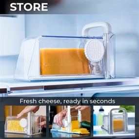 img 1 attached to 🧀 The Ultimate 4-in-1 Cheese Chopper: Wire, Grater, Blade Attachments | Convenient Fridge Storage | Ideal for up to 2lb Cheese Blocks