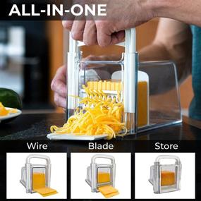 img 3 attached to 🧀 The Ultimate 4-in-1 Cheese Chopper: Wire, Grater, Blade Attachments | Convenient Fridge Storage | Ideal for up to 2lb Cheese Blocks