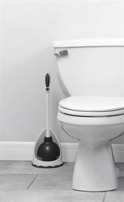 img 1 attached to Superio Grey Plunger with Holder: Comfort Grip, Heavy Duty | Sink & Toilet Plunger Set for a Clean Bathroom