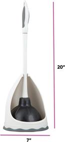 img 3 attached to Superio Grey Plunger with Holder: Comfort Grip, Heavy Duty | Sink & Toilet Plunger Set for a Clean Bathroom