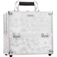 💄 frenessa professional makeup train case: silver rose 4-tier trays aluminum jewelry storage organizer with lockable carrying handle - ideal travel makeup storage box for women logo