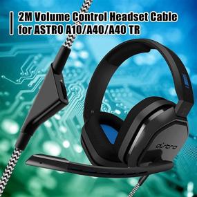 img 3 attached to 🎧 Кабель высокого качества для замены Astro A40TR/A40/A10 игровых наушников - кабель с плетением и регулировкой громкости, 6,5 футов/2,0 м, черный и белый.