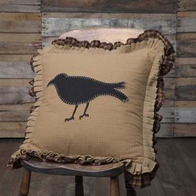 img 3 attached to 🐦 Добавьте шарма к вашей кровати с подушкой VHC Brands Heritage Farms Primitive Crow - 18x18 Тан Сельский Первобытный Аксессуар для постельных принадлежностей.