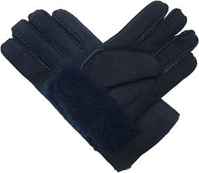 img 1 attached to 🔥 Stay Warm and Stylish with YISEVEN Sheepskin Shearling Leather Mittens - Must-Have Men's Accessories!