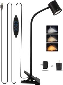 img 4 attached to 🔦 Versatile Clip on Light Reading Lamp - 10 Brightness Levels, Eye Protect, 360° Flexible Gooseneck - Ideal for Desk, Bedside, Headboard