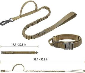 img 1 attached to 🐶 Military-Style Dog Training Collar and Leash Set - Tactical Double Handle Bungee Leash with Adjustable Nylon Collar, Reinforced Metal Buckle (Size B)