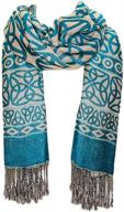 🧣 irish style celtic knot scarf in turquoise: lightweight and elegant for women logo