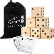 🎲 jst gamez giant wooden yard dice set - yardkle and yardzee scoreboard included! perfect for adults and family outdoor fun - giant lawn games with carry bag логотип