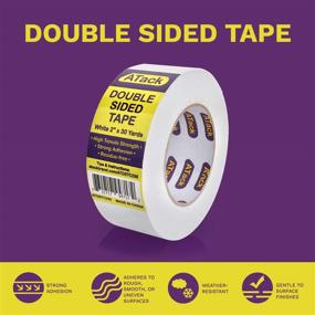 img 3 attached to 🔒 ATack Double-Sided Tape White: 2&#34; x 30 Yards, Heavy-Duty Sticky Wall Fabric Tape for Wood Templates, Furniture, Leather, Curtains, and Craft Work