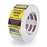 🔒 atack double-sided tape white: 2&#34; x 30 yards, heavy-duty sticky wall fabric tape for wood templates, furniture, leather, curtains, and craft work logo