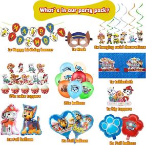 img 3 attached to 🐾 Paw Patrol Birthday Decorations - Dog Party Supplies with Happy Birthday Banner, Tablecloth, Balloons, Cake Toppers, Hanging Swirls - Ideal for Kids Party Favor