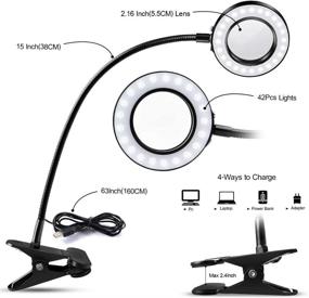 img 2 attached to 🔍 Ruboss LED Magnifying Light Desk Lamp: 3X Magnifier, Clamp & Adjustable Arm, 3 Color Modes, Infinite Brightness - Perfect for Reading, Rework and Craft