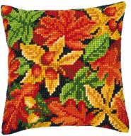 autumn leaves cushion chunky stitch logo