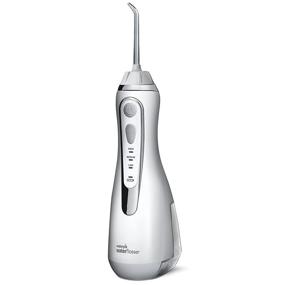 img 4 attached to 💦 Waterpik WP-560 White Cordless Advanced Water Flosser - Rechargeable, Portable, Waterproof, Dental Care for Teeth, Gums, Braces - Includes Travel Bag and 4 Tips - ADA Accepted