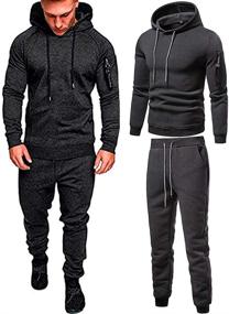 img 4 attached to Sweatsuit Hoodie Tracksuit Casual Jogging Men's Clothing and Active