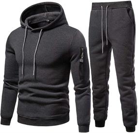 img 1 attached to Sweatsuit Hoodie Tracksuit Casual Jogging Men's Clothing and Active