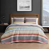 🛏️ eddie bauer home salmon ladder collection 100% cotton quilt bedspread - lightweight bedding set for extra comfort - queen size logo