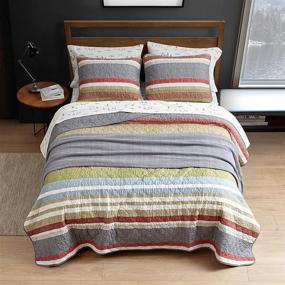 img 3 attached to 🛏️ Eddie Bauer Home Salmon Ladder Collection 100% Cotton Quilt Bedspread - Lightweight Bedding Set for Extra Comfort - Queen Size