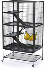 img 1 attached to 🔍 Optimized for SEO: Prevue Hendryx Ferret Cage in Bold Black