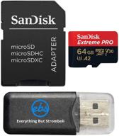 sandisk 64gb extreme pro 4k memory card for dji drones with everything but stromboli reader logo