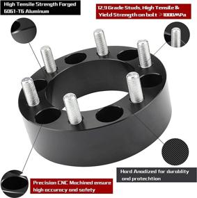 img 1 attached to 🔧 Колесные дистанционные кольца Richeer 6x135 мм: 1,5 "кованые адаптеры с центрирующими элементами для Expedition F150 Navigator Lobo 2015-2022 (не подходит для моделей 05-14) - болты 14x1,5 и центральный отверстие 87 мм