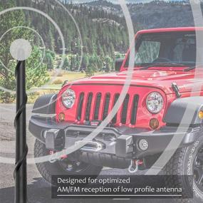 img 3 attached to 🔍 KSaAuto Spiral Antenna Compatible with Jeep Wrangler JK JKU JL JT JLU Rubicon Sahara Gladiator 2007-2021, 7-inch Short Car Wash-Proof Antenna Replacement, Optimized FM/AM Signal Reception Design