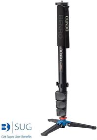 img 3 attached to 📷 Black Benro A48FD Aluminum Monopod with Flip-Lock, 4-Series and 3-Foot Articulating Base