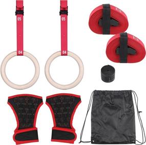 img 4 attached to 🔗 Premium GS CHIER Wood Gym Ring Set with Buckle, Gloves, and Bag – Effortless Workout with Gym Ring Straps – Versatile Gym Rings for Women and Men – Sturdy Gym Ring Holder Alloy Buckle – Outdoor Fitness Rings–Gym Rings with Adjustable Strap