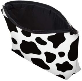 img 1 attached to 🐄 Cow Print Cute Cosmetic Bag Travel Makeup Pouch - Ideal Gift for Women