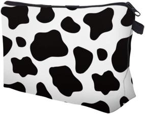 img 2 attached to 🐄 Cow Print Cute Cosmetic Bag Travel Makeup Pouch - Ideal Gift for Women