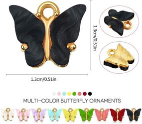 img 3 attached to 🦋 16 Piece Black Butterfly Charms Acrylic Pendant for DIY Jewelry Making in Necklaces, Bracelets, and Earrings